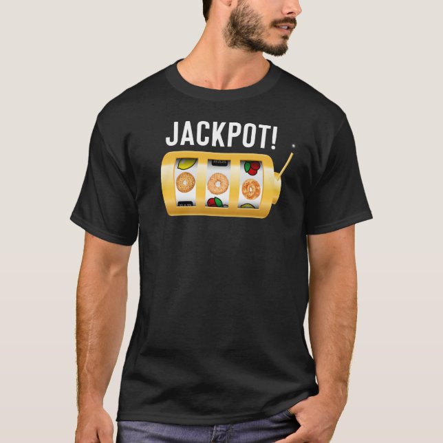 Funny Jackpot Bagel Design für Frühstücksliebhaber T-Shirt (Vorderseite)