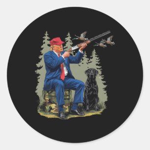 Funny Jagd Duck Trump Camouflage Jagd Hallo Huntin Runder Aufkleber
