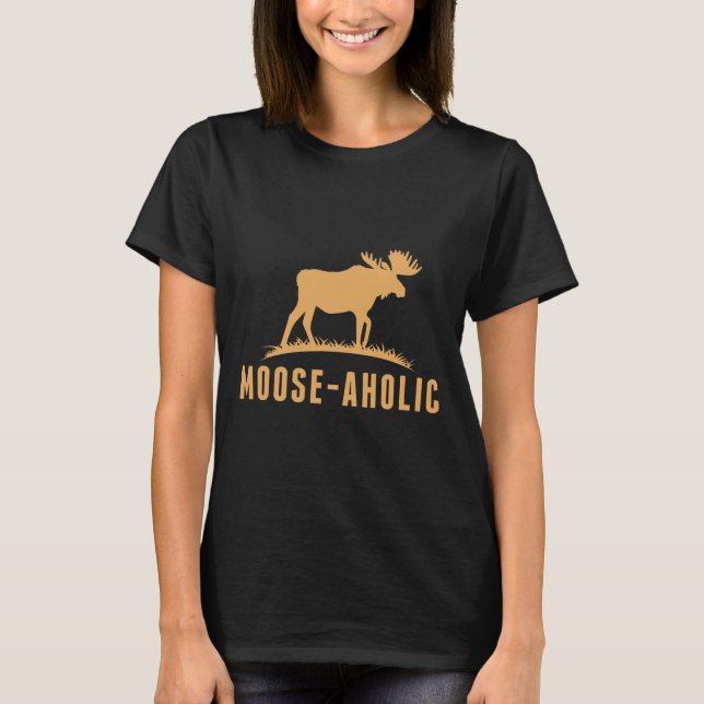 Funny Jagd Grafik Elch-aholische Frauen Männer Elc T-Shirt (Vorderseite)
