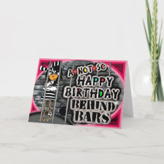 Funny Jailbird Birthday Card Karte