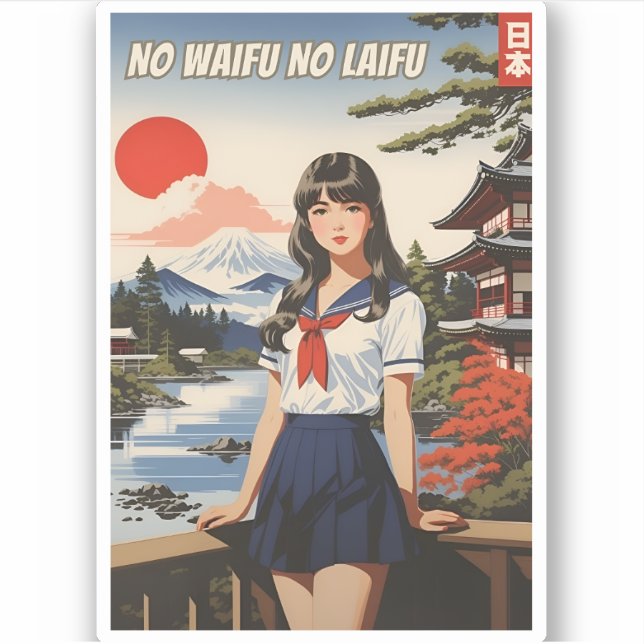 Funny Japan Kawaii Waifu Anime Girl Spaß Aufkleber (Vorderseite)