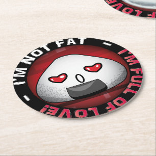 Funny japanese riceball runder pappuntersetzer