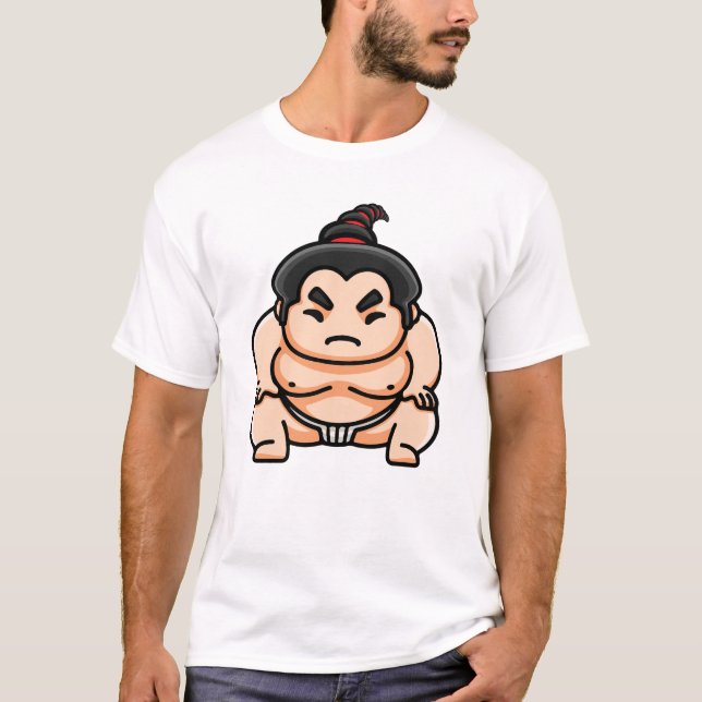 Funny Japanese Sumo Man T-Shirt (Vorderseite)