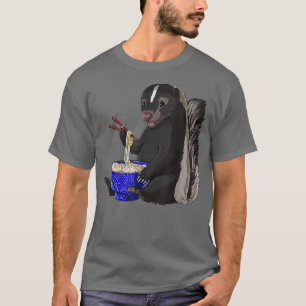 Funny Japanisch Kawaii Ramen Noodles Skunk T-Shirt