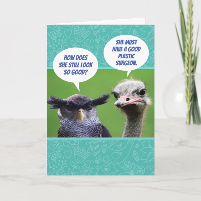 Funny Jealous Birds Geburtstag kostenlos für sie Karte (Vorderseite)