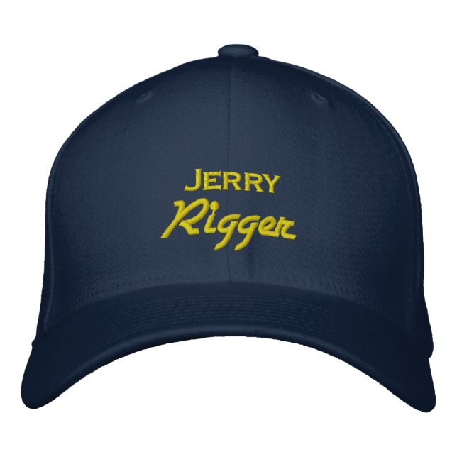 Funny Jerry Rigger Bestickte Baseballkappe (Vorderseite)