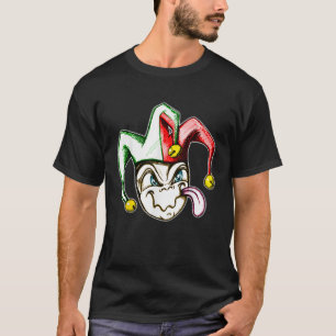 Funny Jester Clown Hat mit Bells Fool Joker Medie T-Shirt