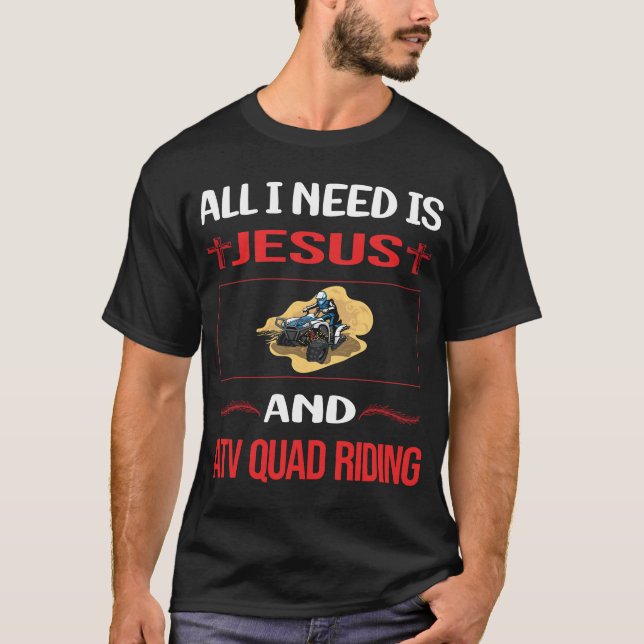 Funny Jesus ATV Quad Riding T-Shirt (Vorderseite)