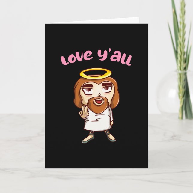 Funny Jesus Christ Chibi Christlicher Cartoon Karte (Vorderseite)