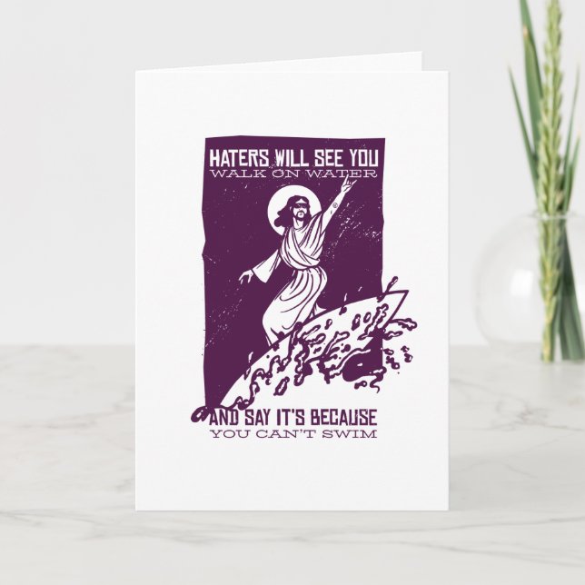 Funny Jesus Christ Surfing Geschenk Christentum Karte (Vorderseite)
