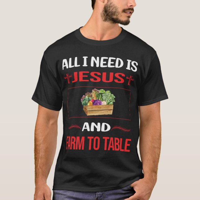 Funny Jesus Farm to Table T-Shirt (Vorderseite)