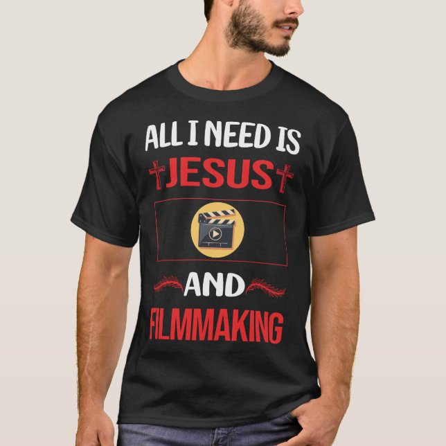 Funny Jesus Filmmaker Film machen T-Shirt (Vorderseite)