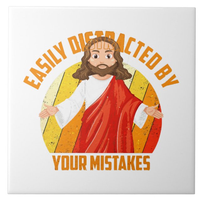 Funny Jesus Fliese (Vorderseite)