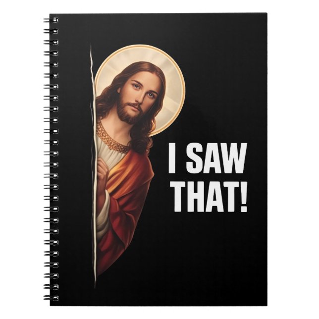 Funny Jesus "I Saw That" Christian meme design Notizblock (Vorderseite)