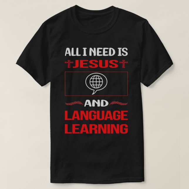 Funny Jesus Language Learning T-Shirt (Design vorne)
