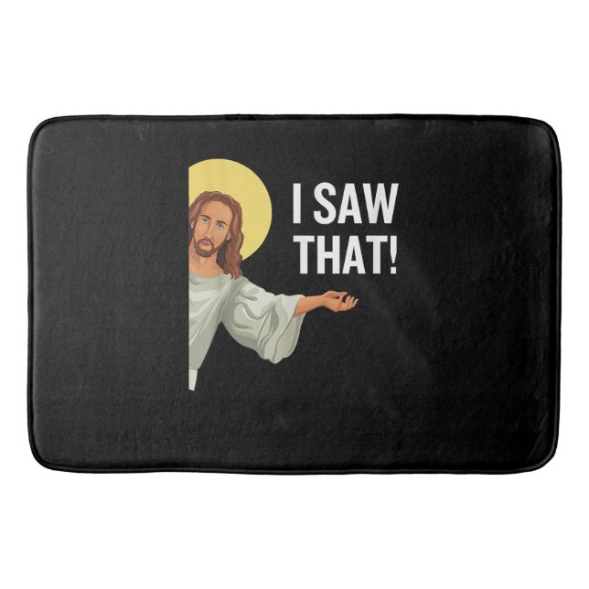 Funny Jesus Meme sah ich, dass Christlicher Zitat  Badematte (Vorderseite)