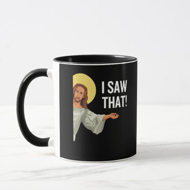 Funny Jesus Meme sah ich, dass Christlicher Zitat  Tasse (Links)