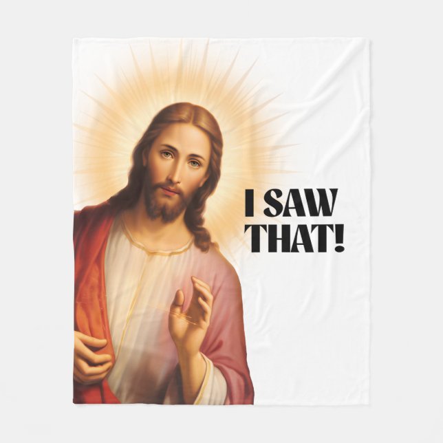 Funny Jesus Meme sah ich, dass Fleecedecke (Vorderseite)
