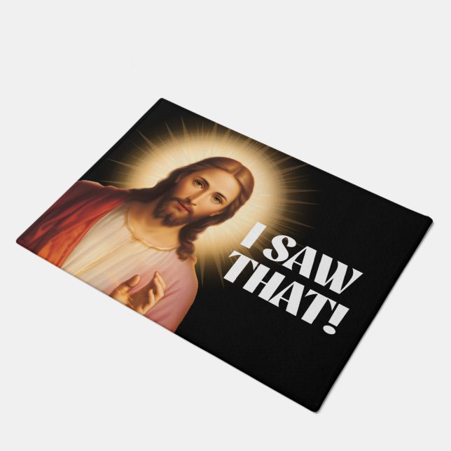 Funny Jesus Meme sah ich, dass Fußmatte (Schrägansicht)