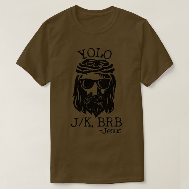 Funny Jesus Ostern YOLO JK BRB Gesimst T-Shirt (Design vorne)