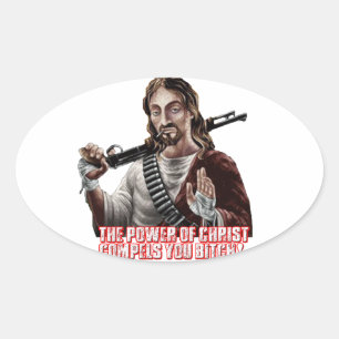 Funny jesus ovaler aufkleber