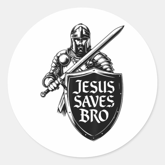 Funny Jesus Rette Bro Christlich Kids Jugend Teen  Runder Aufkleber (Vorderseite)