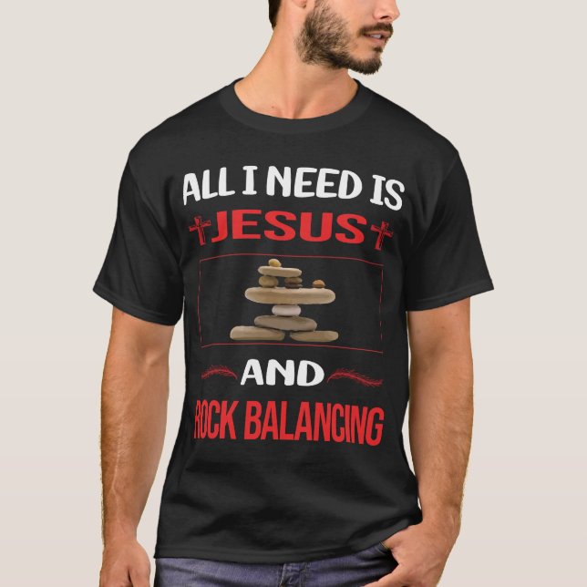 Funny Jesus Rock Balancing Stone Stones Rocks Stac T-Shirt (Vorderseite)