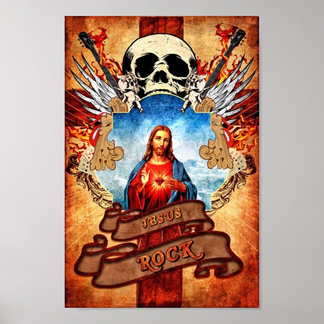 Funny Jesus Rock Poster (Vorne)