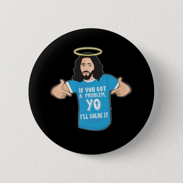 Funny Jesus Shirt Christlich Meme Yo werde ich es  Button (Vorderseite)