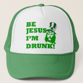 Funny Jesus St Patrick's Day Truckerkappe