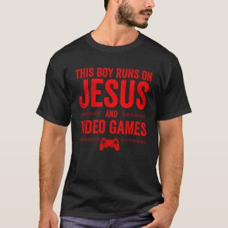 Funny Jesus Video Game Geschenk für Jungs Cooles C T-Shirt