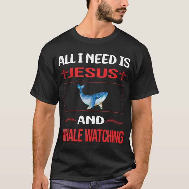 Funny Jesus Whale Watching T-Shirt (Vorderseite)