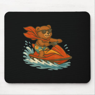 Funny Jet Ski Teddy Bärenkostüm für Erwachsene und Mousepad