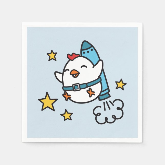 Funny Jetpack Chicken Design Serviette (Vorderseite)