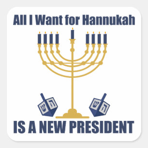 Funny Jewish Anti Trump Politisch Hanukkah Quadratischer Aufkleber