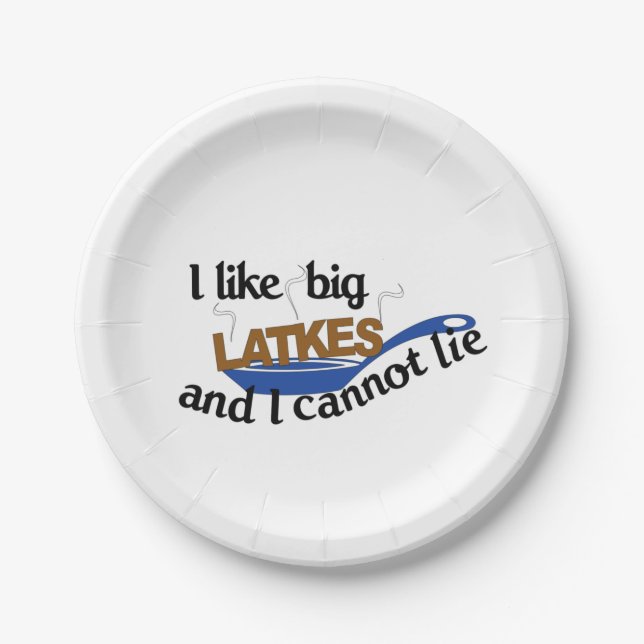 Funny Jewish Latke Hanukkah Tellers Pappteller (Vorderseite)