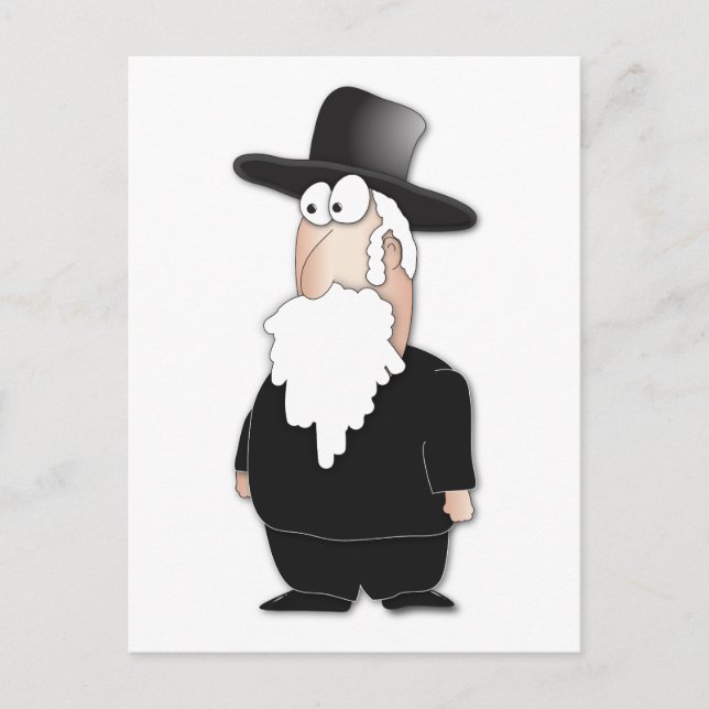 Funny Jewish rabbi - cooler Cartoon Postkarte (Vorderseite)