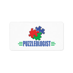 Funny Jigsaw Puzzle Adressaufkleber