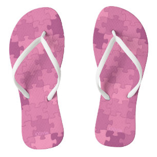 Funny Jigsaw Puzzle Muster Hinzufügen Name oder Te Flip Flops