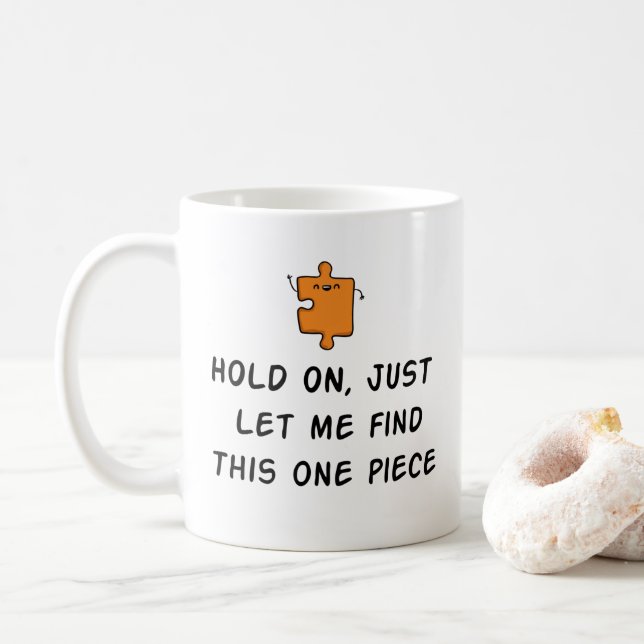 Funny Jigsaw Puzzle Tasse - Puzzle Lover Geschenk  (Mit Donut)