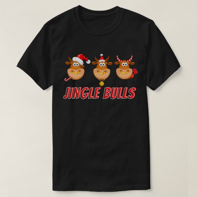 Funny Jingle Bulls Christmas T-Shirt (Design vorne)