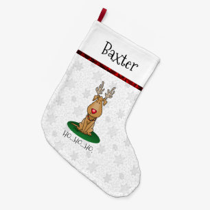 Funny Jingle This Red Nose Rentier Hund Niedlich Großer Weihnachtsstrumpf