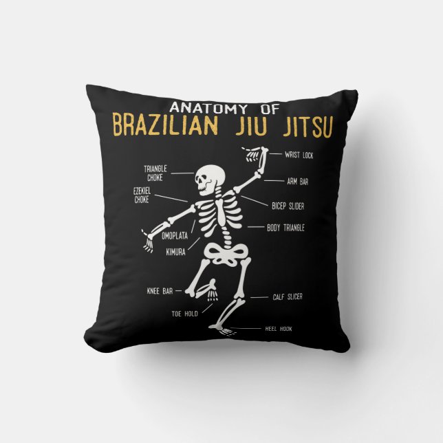 Funny Jiu Jitsu Fighter Anatomy BJJ Training Spaß Kissen (Vorderseite)