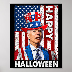 Funny Joe Biden 4. Juli Glücklichen Halloween Amer Poster