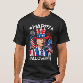 Funny Joe Biden 4. Juli Glücklichen Halloween Fire T-Shirt