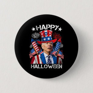 Funny Joe Biden 4. Juli Shirt Happy Halloween Button