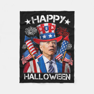 Funny Joe Biden 4. Juli Shirt Happy Halloween Fleecedecke