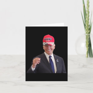 Funny Joe Biden Dons Trump 2024 Cap Karte