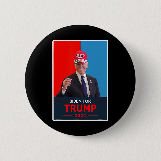 Funny Joe Biden für Trump 2024 Wahlen tragen eine  Button (Vorderseite)
