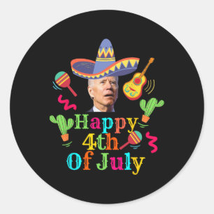 Funny Joe Biden Happy 4. Juli Überraschung Cinco D Runder Aufkleber